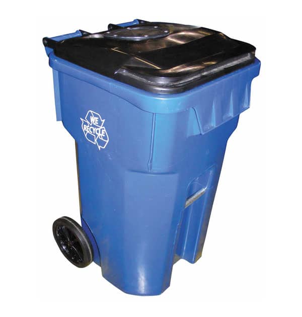 R-OTTO-95C74460B-R9  95 gallon Recycle Cart with Can Hole Ring - Holtz  Industries