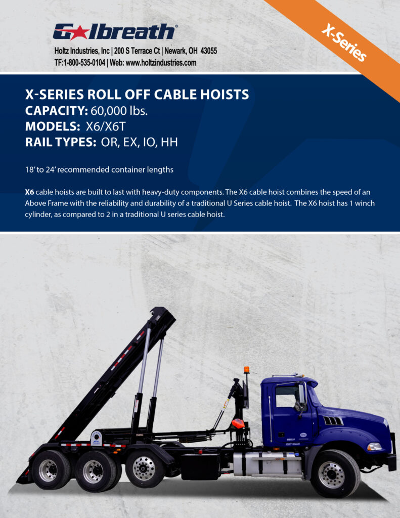 X-Series Roll Off Cable Hoists - Holtz Industries